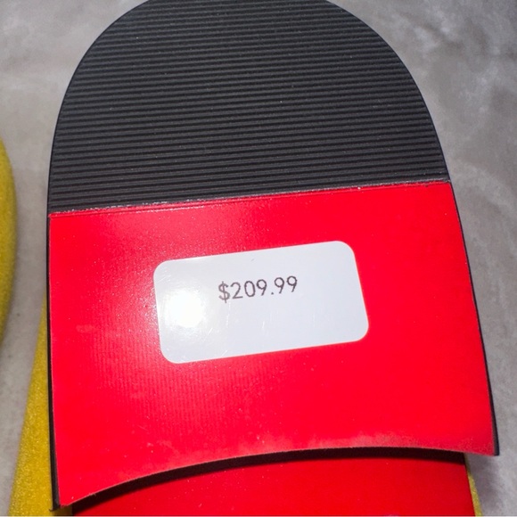 Barabas Yellow Velvet Greek Key Pattern Leather Lined Slip On Dress Shoe Size 8 - Picture 6 of 8